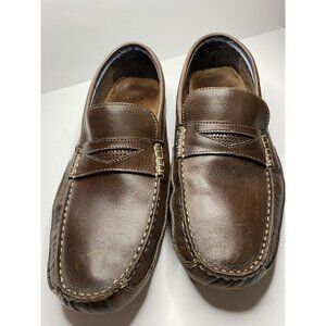 CLARKS Leather Brown Sz 11.5 M Men Driving Moccasin Loafers Slip-on Casual
